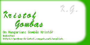kristof gombas business card